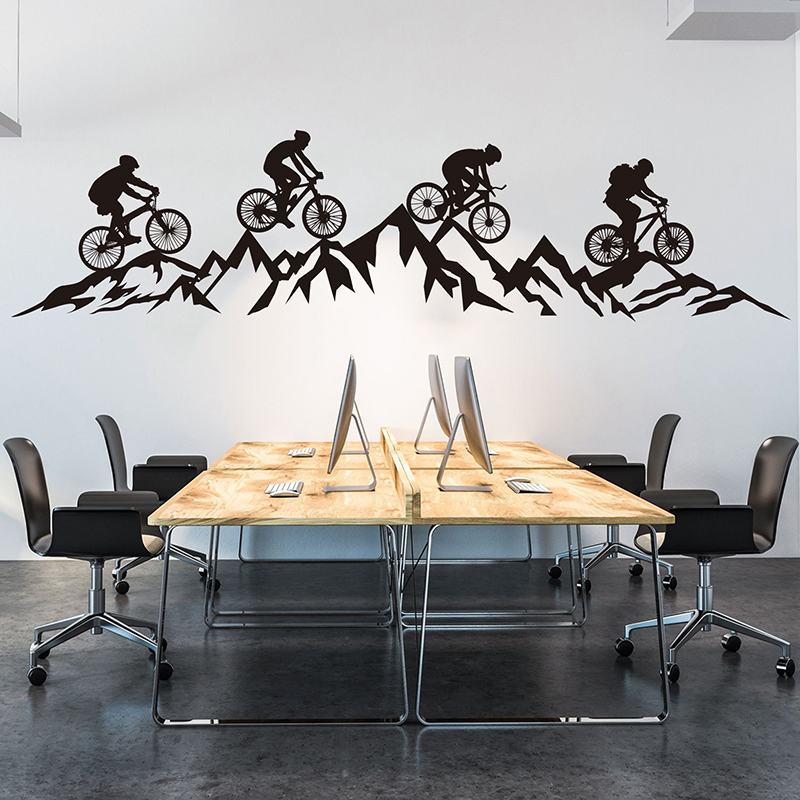 Office Furniture Loft - Grote Mountainbike Avontuur Reizen Muursticker Kantoor