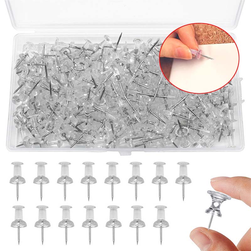 Office Furniture Online - 50/100 Stuks Push Pins Transparante Duim