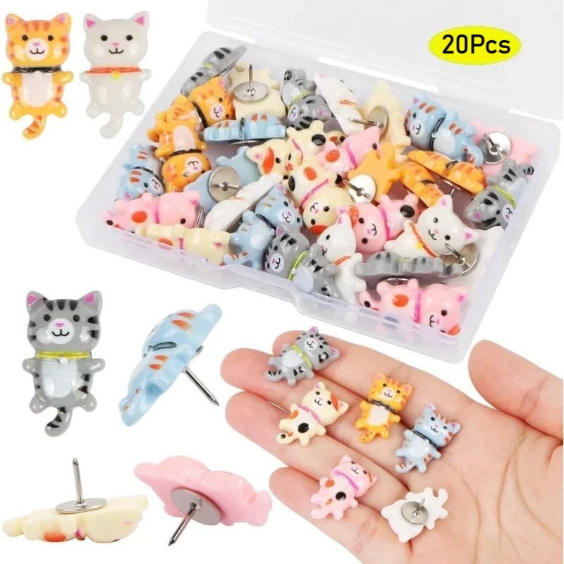 Office Furniture Online - 20 stuks schattige hars kat punaises