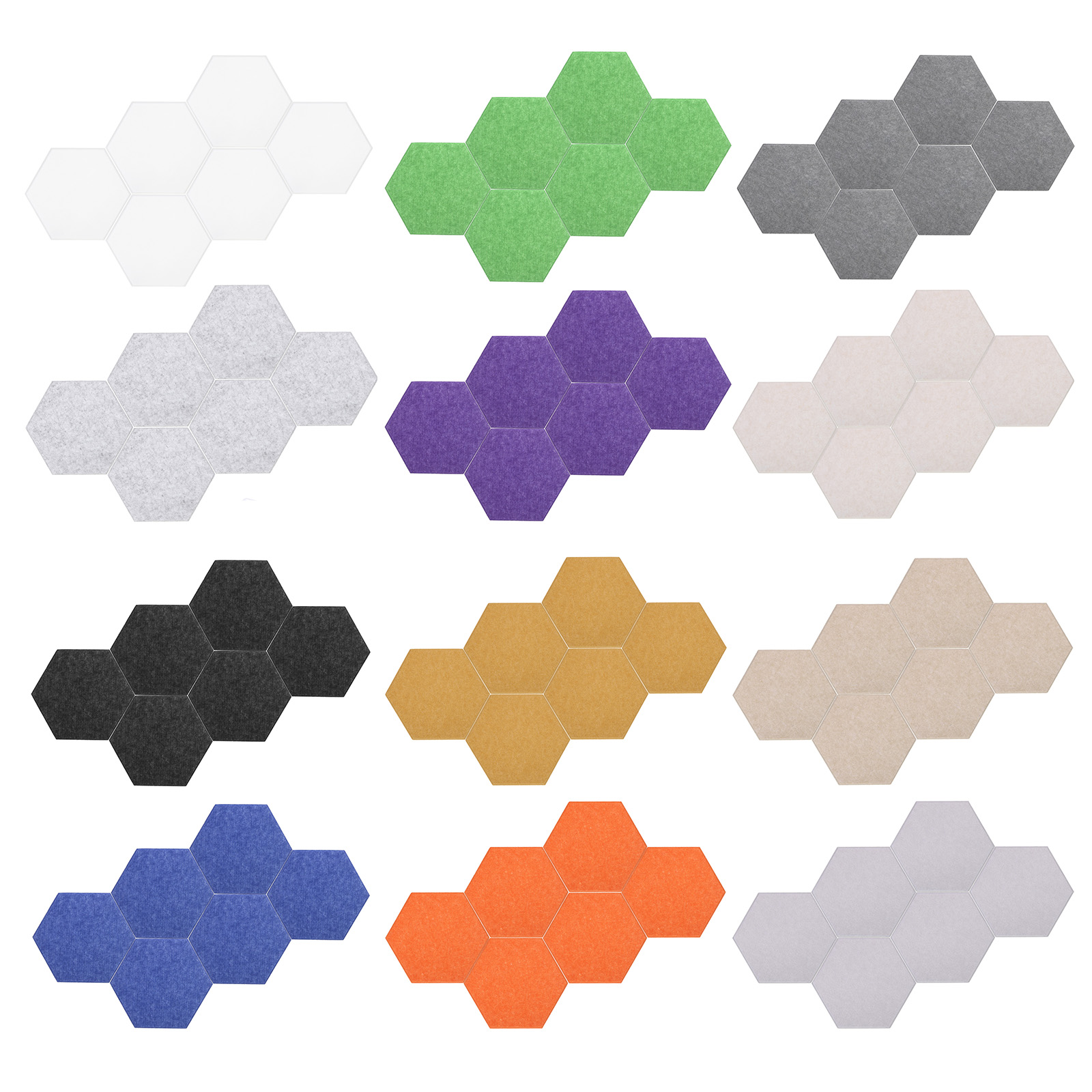 Office Furniture Online - 6Pc 30X26Cm Vilt Prikbord Zelfklevende Hexagon