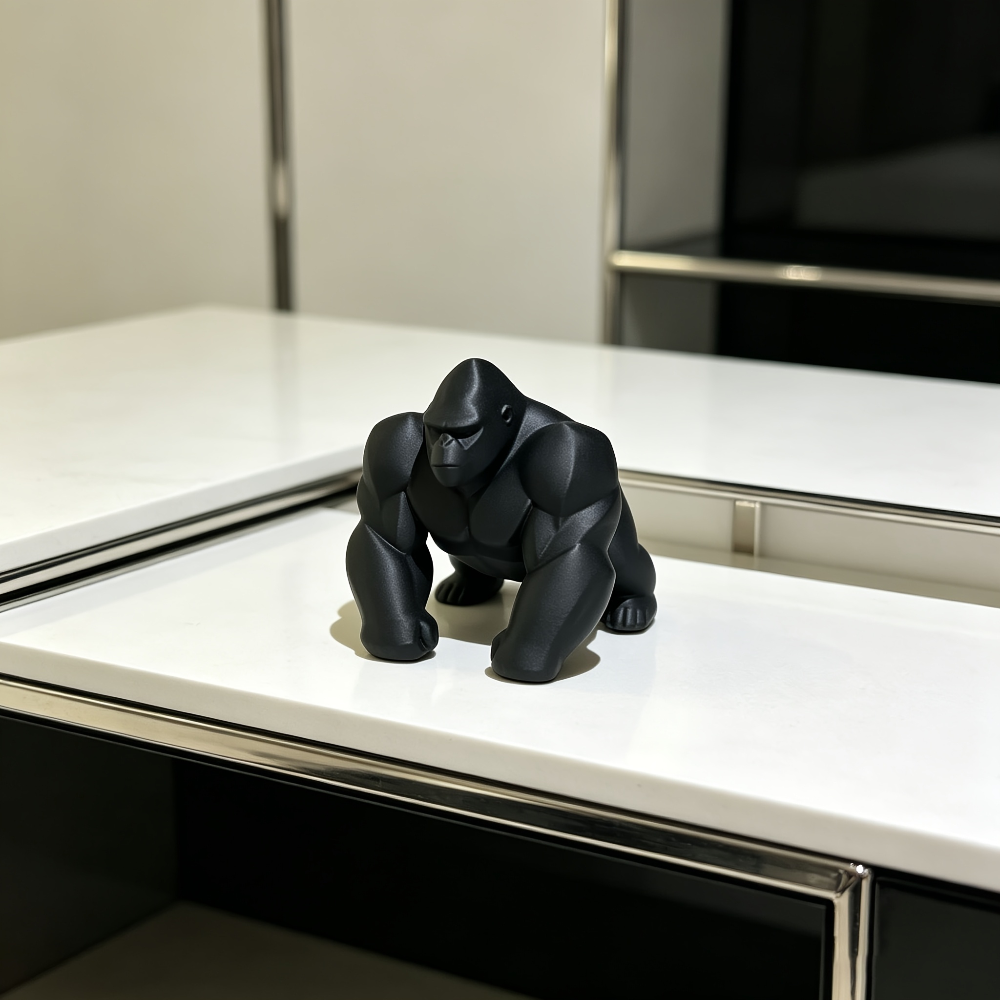 Office Furniture Loft - Geometrisch Gorilla Beeldje 3D-geprint Minimalistisch Aapbeeldje