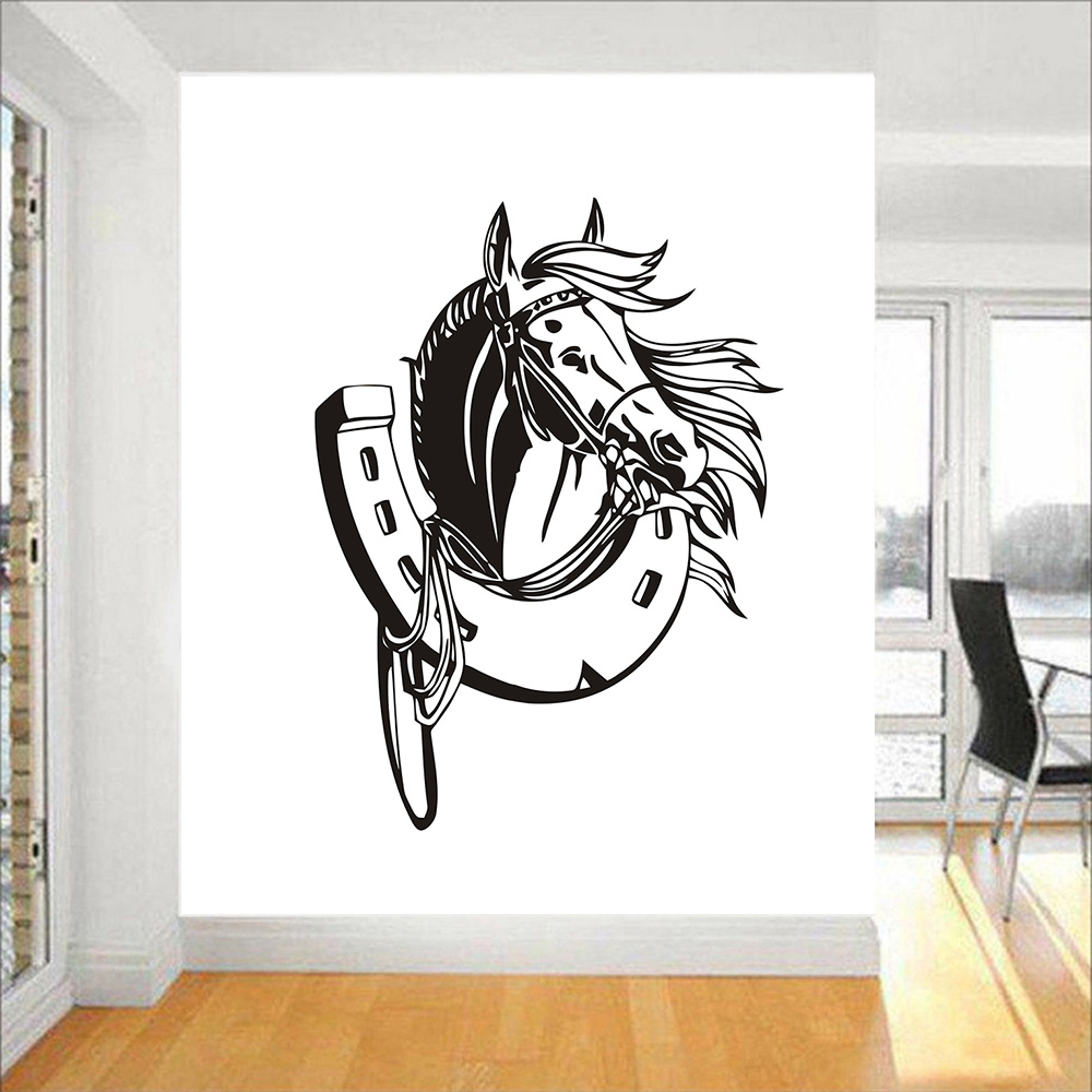 Mooie paardenkop muursticker h - Office Furniture Loft recensie en prijs