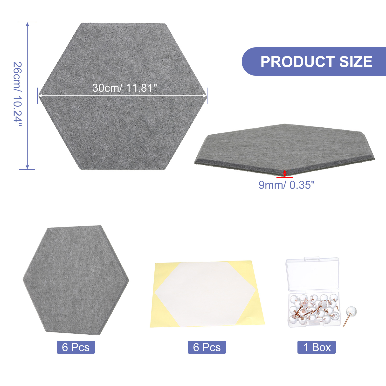 6Pc 30X26Cm Vilt Prikbord Zelf - Office Furniture Online recensie en prijs