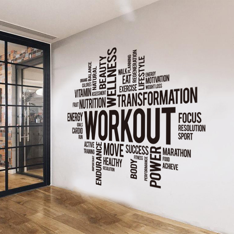 Gym Workout Woord Wolk Muursti - Office Furniture Loft recensie en prijs