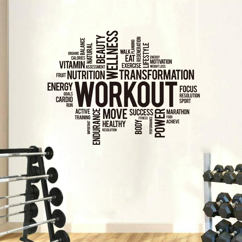 Gym Workout Woord Wolk Muursti - Office Furniture Loft recensie en prijs